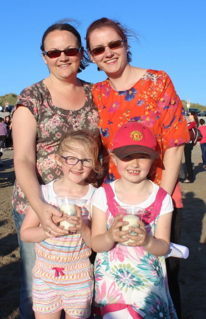 Julia and Milly O'Halloran, Banna and Lisa McCarthy and Shauna Casey, Ballyheigue, at the Celebration of Light event in aid of Recovery Haven at Banna Beach on Friday evening. Photo by Dermot Crean