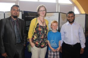 Dr Omer, Grainne and Adam Mulvihill and Azim Amwarul at the Kerry Islamic Outreach Society's Discover Islam open day at the Brandon Hotel on Saturday. Photo by Dermot Crean
