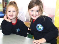 Leah Sutton and Ava Kelliher in Listellick NS on Friday morning. Photo by Dermot Crean