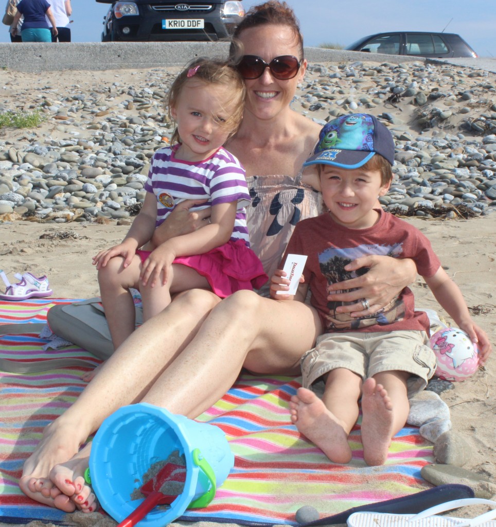 Enjoying the Indian summer in Banna were, Katrina Ross, with two kids, Evyvie and Callam. Photo by Gavin O'Connor.