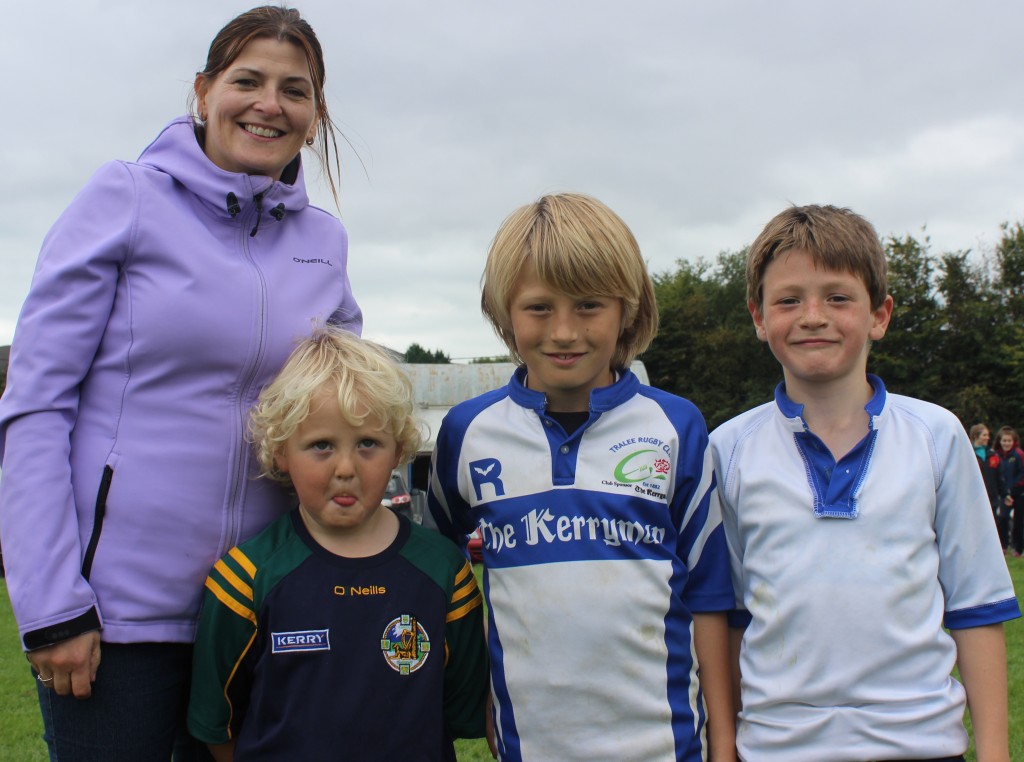 Enjoying the family day at Tralee Rugby Club family fun day were, from left:  Claire, Harry, Ben and Jack Murphy. Photo by Gavin O'Connor. 