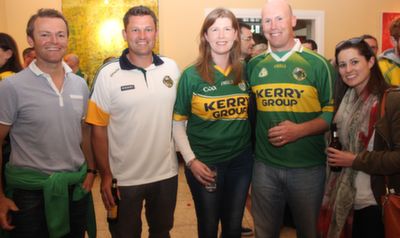 Nicky Benner, Alan Kelly, Lorna Leen, Kevin Leen and Gina Kelly, Tralee,  in The Gresham before heading for Croke Park on Sunday. Photo by Dermot Crean