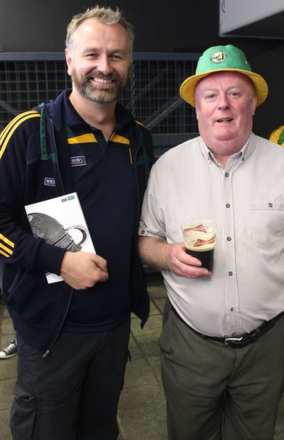 Daithi O Sé with Michael Boland from Dingle under the Hogan Stand at Croke Park on Sunday for the match. Photo by Dermot Crean