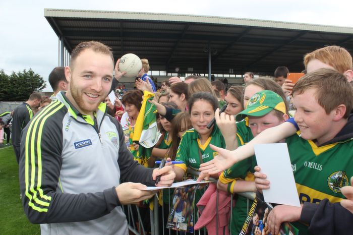 Darren O'Sullivan signs autographs at the Kerry Supporters Open Day at Fitzgerald Stadium on Saturday. Photo by Dermot Crean