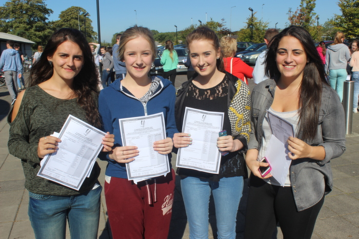 Students of Mercy Mounthawk who received their Junior Cert results were, from left: Eni Gaxha, Sarah Dunworth, Emma O'Connor, Sophia Samy. Photo by Gavin O'Connor.