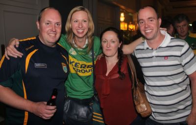 Don Corridon, Emer O'Dowd, Eve Byrne and Tony Corridon, Tralee, at the Kerry after-match function in the Ballsbridge Hotel on Sunday night. Photo by Dermot Crean