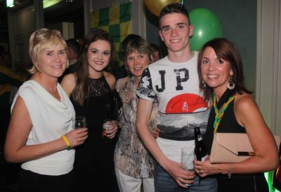 Geraldine Collins, Sinead Collins, Mary Lacey, Peter Collins and Niamh Dwyer, Killarney, at the Kerry after-match function in the Ballsbridge Hotel on Sunday night. Photo by Dermot Crean