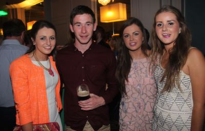 Megan Kiely, Michael O'Connor, Megan O'Callaghan and Zoe O'Sullivan, Killarney, at the Kerry after-match function in the Ballsbridge Hotel on Sunday night. Photo by Dermot Crean