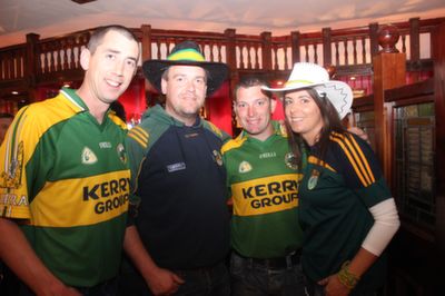 Tim Coakley, TJ Greaney, Kevin O'Sullivan and Liz Moynihan, Scartaglin at the Kerry after-match function in the Ballsbridge Hotel on Sunday night. Photo by Dermot Crean