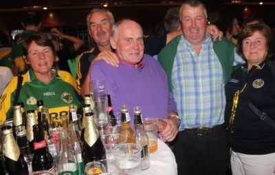 Hanna Keane, Seamus Connor, Michael Lyne, Mikey Keane and Maura Hughes at the after-match function in the Ballsbridge Hotel on Sunday night. Photo by Dermot Crean