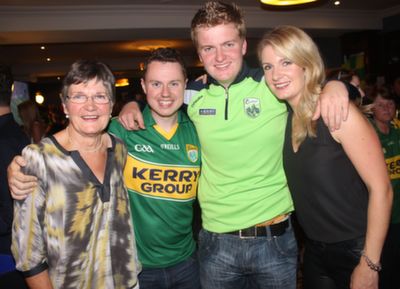 Kathleen Sugrue, Sean Kelly, Mark Sugrue and Katie Sugrue, Renard, at the after-match function in the Ballsbridge Hotel on Sunday night. Photo by Dermot Crean