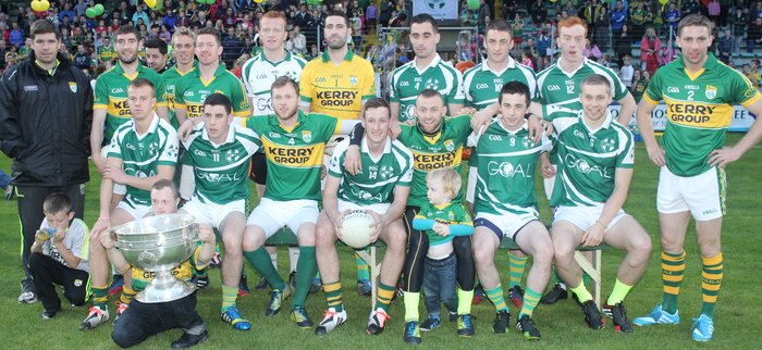 The Kerry A and B team that took part in the 'GOAL Challenge' charity match in Austin Stack Park. Photo by Gavin O'Connor. 