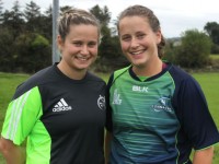 Members of Tralee Rugby Club and Sisters Laura and Emer O'Mahony played on opposite teams in the Inter-Pro final between Munster and Connacht on in Tralee Rugby Club. Photo by Gavin O'Connor.