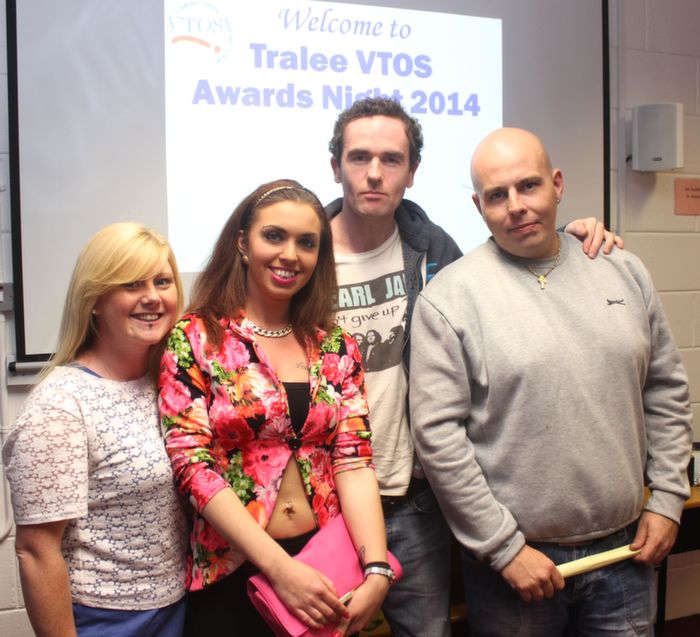 Leaving Cert students Holly O'Byrne, Anne Marie Murphy, Matt Fitzgerald and Padraig McMahon who attended the VTOS annual awards ceremony on Thursday evening. Photo by Dermot Crean