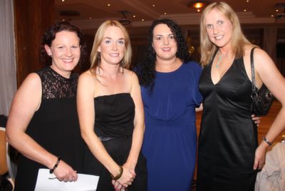 Irene Passway, Annette Kennedy, Leona Crean and Eileen Sayers at the 'Kerry GAA Stars Lovely Legs Competition' at the Fels Point Hotel on Saturday night. Photo by Dermot Crean