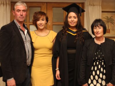 Karen Fitzgerald, Ballylongford, who graduated Health and Leisure with Pat, Ciara and Anne Fitzgerald. Photo by Gavin O'Connor. 
