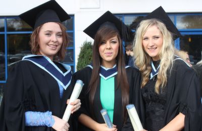 Michelle Keane, Boherbue, Cliona Driver, Ballyfinane and Deirdre Quirke, Killorglin, who all received honours degrees in Early Childhood Care and Education at the IT Tralee graduation ceremony on Friday. Photo by Dermot Crean