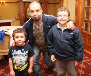 Chems Eddine with Khal Eddine and Adam Eddine at the Tralee International Resource Centre in association with the Kerry Islamic Outreach Centre, celebration of ‘Eid ul Adha’ in the Meadowlands Hotel on Sunday. Photo by Dermot Crean Sunday 5th October, 2pm - 5