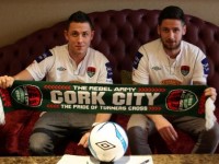 Billy and Darren Dennehy put pen to paper for Cork City before the 2014 season. Photo by Cork City FC.