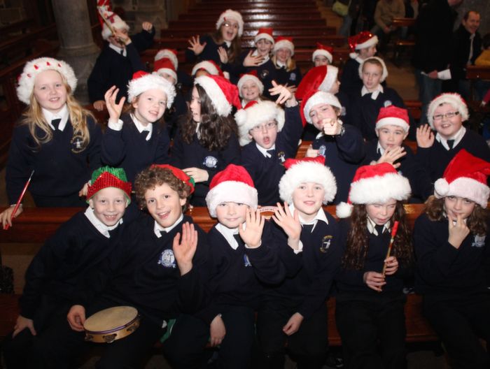 Pupils before the start of the Blennerville NS Christmas Concert at St John's Church on Tuesday evening. Photo by Dermot Crean