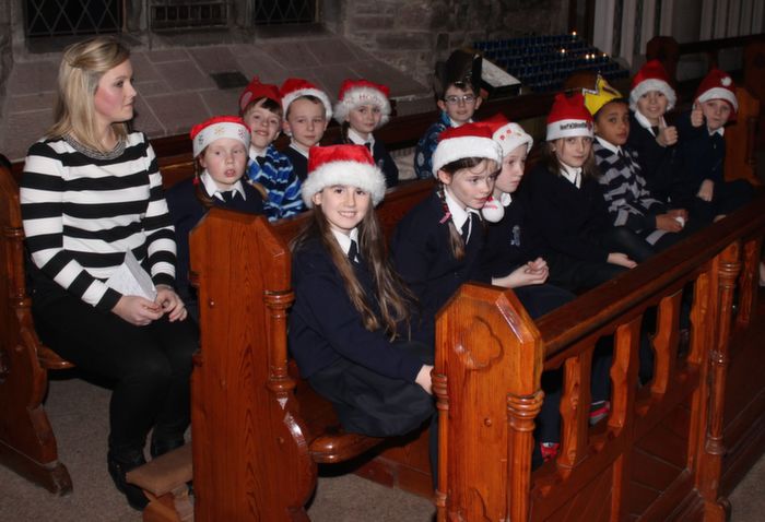 Waiting for their turn to sing at the Blennerville NS Christmas Concert at St John's Church on Tuesday evening. Photo by Dermot Crean