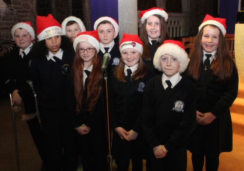 Pupils on stage at the Blennerville NS Christmas Concert at St John's Church on Tuesday evening. Photo by Dermot Crean