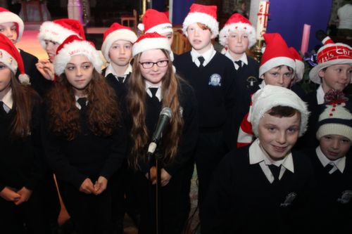 Pupils at the start of the Blennerville NS Christmas Concert at St John's Church on Tuesday evening. Photo by Dermot Crean