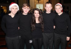 At a Mercy Mounthawk Christmas Carol on in St Brendan's Church were, from left: Quinn O'Halloran, Tom Crowley, Amy Shalvey, Eoin McElligott and Micheal Walsh. Photo by Gavin O'Connor. 