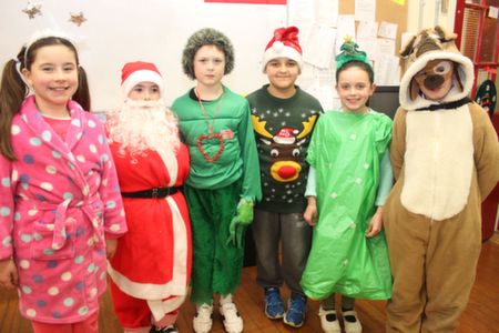 Pupils who performed in the Scoil Eoin Christmas concert were, from left: Gillian Lane, Kian O'Shea, McKenzie Mdeutrol, Donna Rogers and Liam Carmody. Photo by Gavin O'Connor. 
