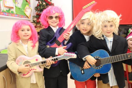 Pupils who performed in the Scoil Eoin Christmas concert were, from left: Erin Sugrue, Rachel O'Mahony, Paddy Lane and Donnchadh O'Brien. Photo by Gavin O'Connor. 