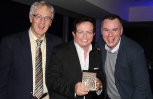 RTE's, Marty Morrissey with Austin Stacks Charman, Aidan O'Connor (Right) and 'The Rockumentory' director, Rory Kirby (left). Photo 