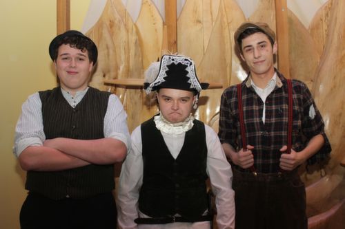 Mercy Mounthawk students who will perform the play 'The Plough and the Stars' are, from left: Ciaran Ryan, Andrew Breewood and Luke Ryan. Photo by Gavin O'Connor.
