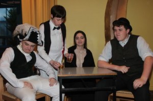 Mercy Mounthawk students who will perform the play 'The Plough and the Stars' are, from left: Andrew Breewood, Killian O'Regan, Clodagh Harrington and Ciaran Ryan. Photo by Gavin O'Connor.