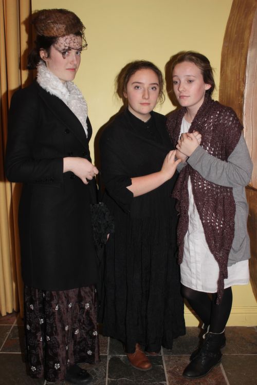 Mercy Mounthawk students who will perform the play 'The Plough and the Stars' are, from left: Marie Courtney, Alicia Finnerty and Tracy O'Keefe. Photo by Gavin O'Connor.