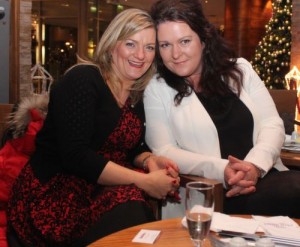 Noelle O'Grady O'Neill and Mags O'Grady at the Fels Point Hotel Women's Christmas Celebration. Photo by Dermot Crean