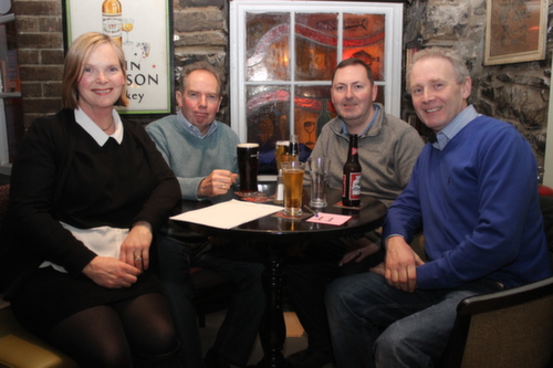 At the Mercy Mounthawk Parents Council Table Quiz, were from left: Kate Guerin, Robert Caffrey, Dave Guerin and James Costello. Photo by Gavin O'Connor. 