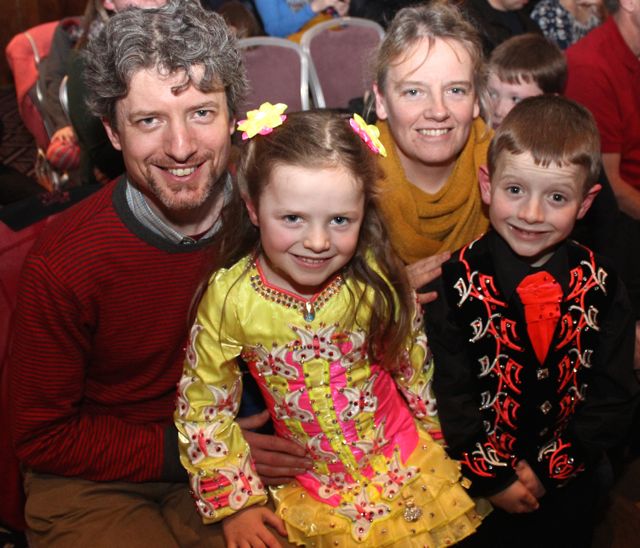 Les and Tricia Begley with Sorcha and Sean Begley at the 'Talent Of Tralee' fundraising concert on Friday night in the Fels Point Hotel. Photo by Dermot Crean