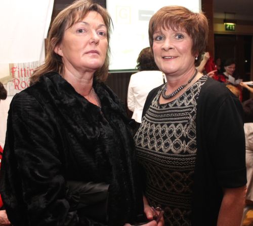 Agnes Godley and Mary O'Halloran at the 'Dress Haven' fundraiser in aid of Recovery Haven in the Fels Point Hotel on Saturday night. Photo by Dermot Crean