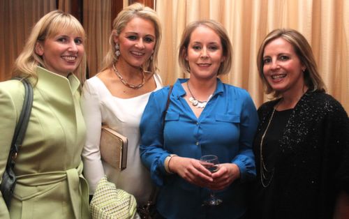 Elaine Harris, Sarah Benner, Clare Dowling and Carol Brick at the 'Dress Haven' fundraiser in aid of Recovery Haven in the Fels Point Hotel on Saturday night. Photo by Dermot Crean