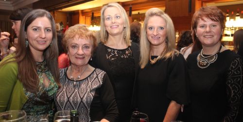 Cristina Porojan, Deborah Mollow, Claire Molloy, Melissa Ryan and Trish Molloy Moran at the 'Dress Haven' fundraiser in aid of Recovery Haven in the Fels Point Hotel on Saturday night. Photo by Dermot Crean