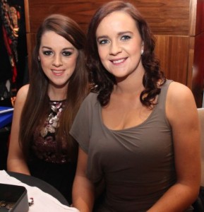 Karen McKenna and Nicola Baker at the 'Dress Haven' fundraiser in aid of Recovery Haven in the Fels Point Hotel on Saturday night. Photo by Dermot Crean