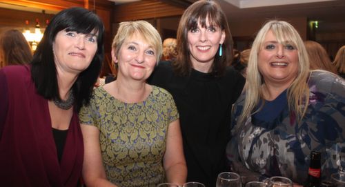 Linda O'Regan, Geraldine Galwey,  Deirdre Mahony and Bet O'Mahony at the 'Dress Haven' fundraiser in aid of Recovery Haven in the Fels Point Hotel on Saturday night. Photo by Dermot Crean
