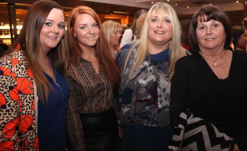 Aileen O'Mahony, Charlotte Maguire, Bet O'Mahony and Maureen O'Mahony at the 'Dress Haven' fundraiser in aid of Recovery Haven in the Fels Point Hotel on Saturday night. Photo by Dermot Crean