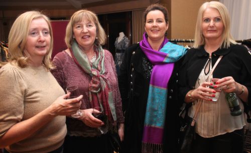 Gina O'Brien, Suzanne Boyle, Sandra O'Sullivan and Helen McLoughlin at the 'Dress Haven' fundraiser in aid of Recovery Haven in the Fels Point Hotel on Saturday night. Photo by Dermot Crean