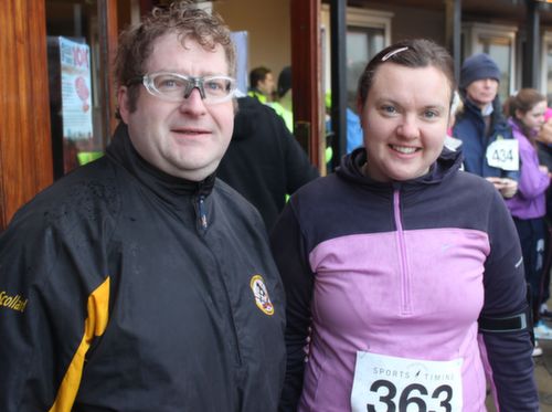 Ger Scollard and Caroline Pull at the start of the Kerins O'Rahilly's GAA 10k Run on Sunday. Photo by Dermot Crean