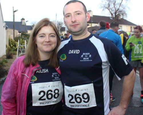 Ailish and David Hughes at the start of the Kerins O'Rahilly's GAA 10k Run on Sunday. Photo by Dermot Crean
