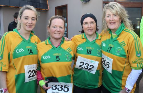 Martina Fernane, Joan O'Keeffe, Emma Cunnane and Mary Bowler at the start of the Kerins O'Rahilly's GAA 10k Run on Sunday. Photo by Dermot Crean