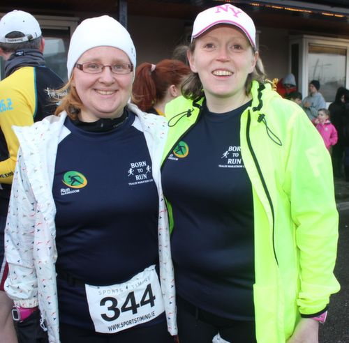 Ann O'Shea and Karen Ivers Keohane at the start of the Kerins O'Rahilly's GAA 10k Run on Sunday. Photo by Dermot Crean