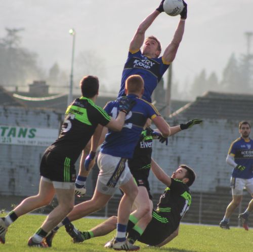 Tommy Walsh, fetches a ball high in the sky earlier in the year against Mayo in the National League. Photo by Dermot Crean. 