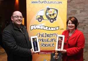 Tony Heffernan of Bumbleance and Mary Ferritter of Dingle Distillery at the Fels Point Hotel Corporate Evening on Thursday night. Photo by Dermot Crean